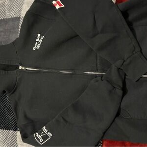 Black Zip-Up Jacket with Logos
